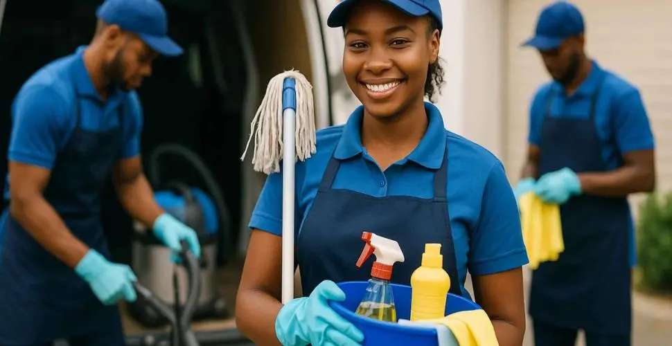Isithimela Facilities Services staff at a Gautrain station