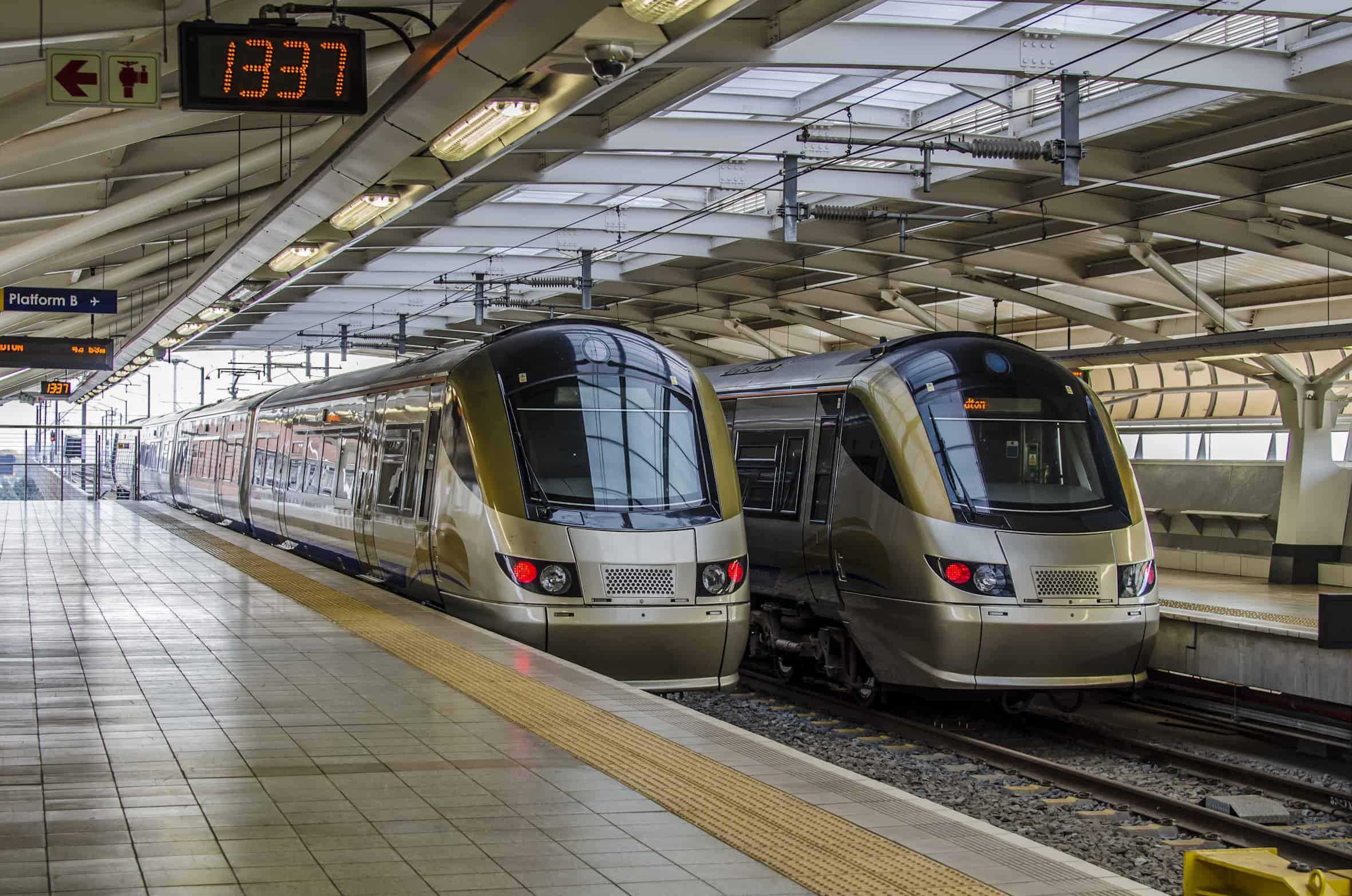 Gautrain train at a station